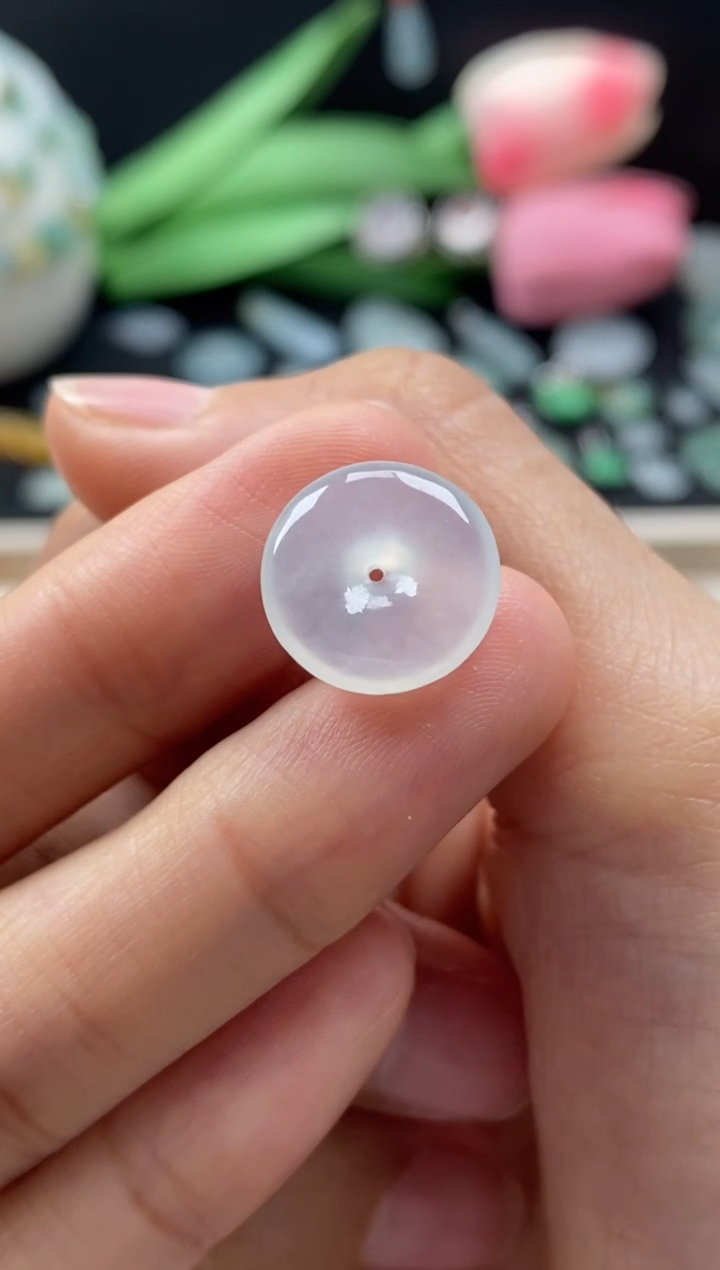 【闪购商品】翡翠颈饰未镶嵌翡翠白冰平安扣