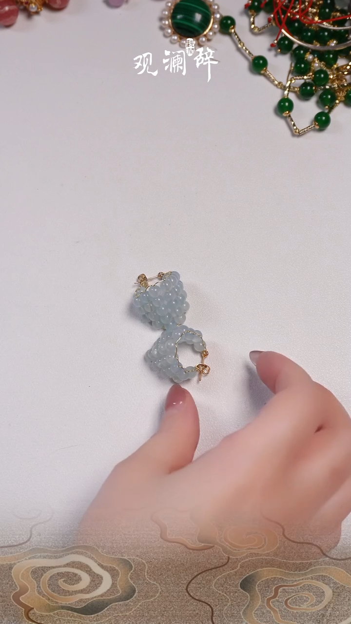 【闪购商品】海蓝宝石耳坠未镶嵌耳环