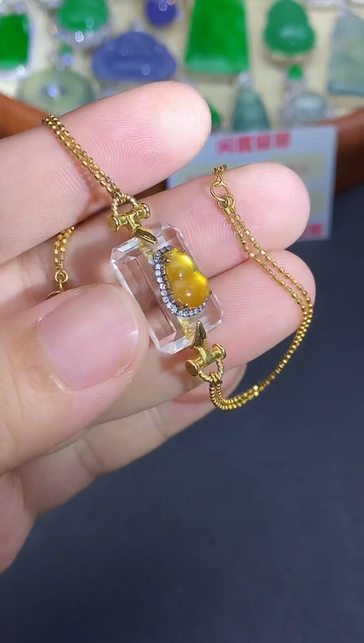 18K金镶嵌手链翡翠165-中国好珍宝