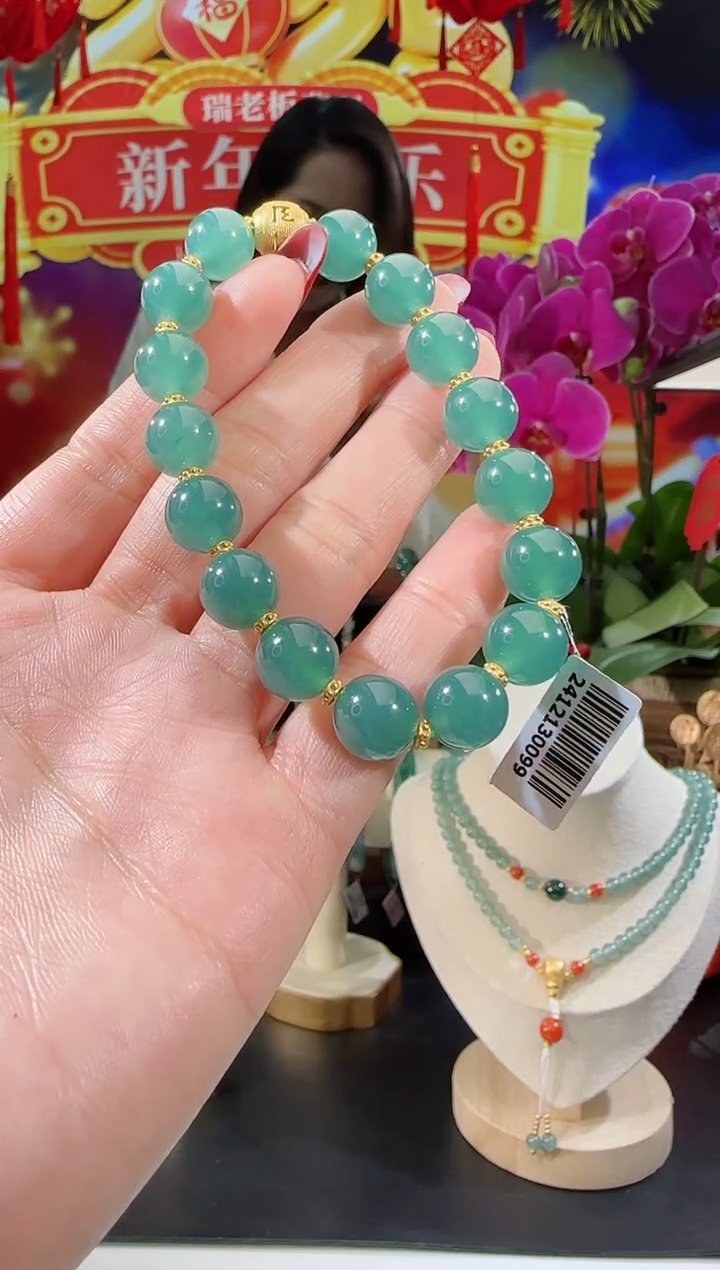 【闪购商品】翡翠手串银S925镶嵌手串多样性发一