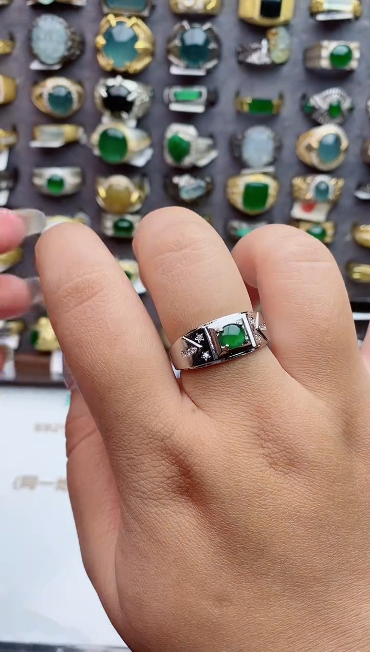 未镶嵌戒指翡翠天然翡翠男戒