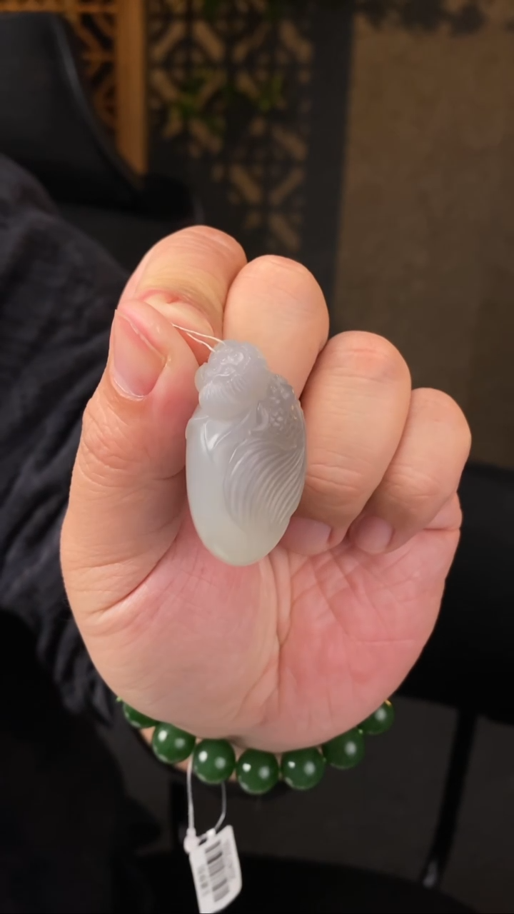 【闪购商品】和田玉吊坠未镶嵌【玉道侠侣】冰烟紫