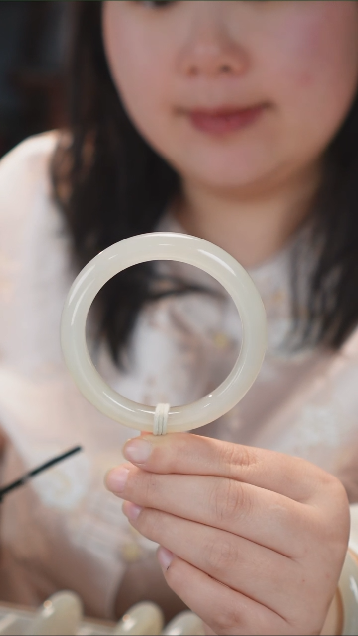 和田玉未镶嵌手镯15【柚子来啦】和田玉拍一发一60