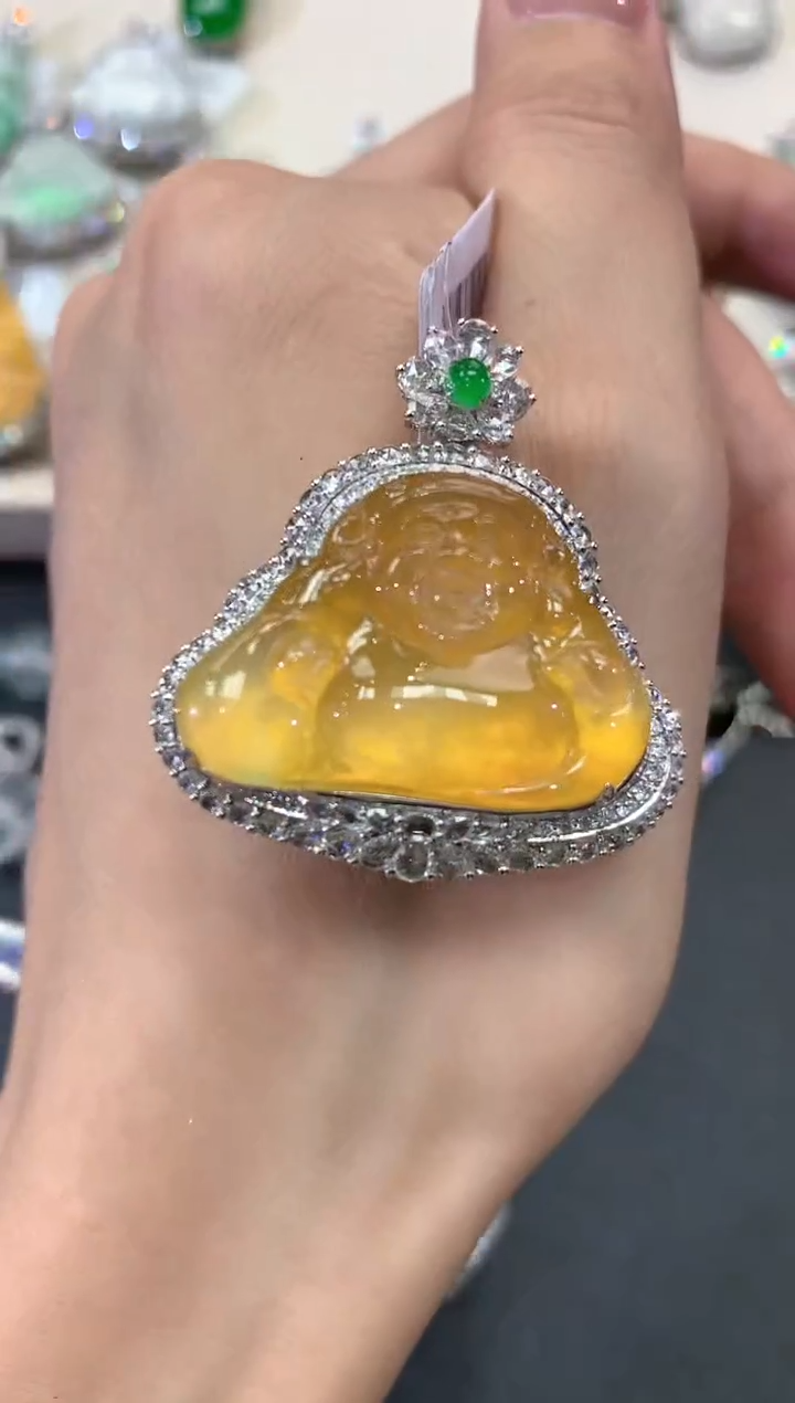 【闪购商品】翡翠吊坠(不含链)18K金镶嵌q90