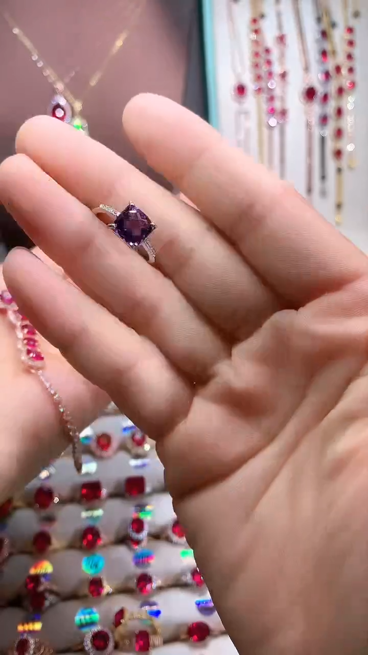 【闪购商品】水晶戒指银S925镶嵌银色8