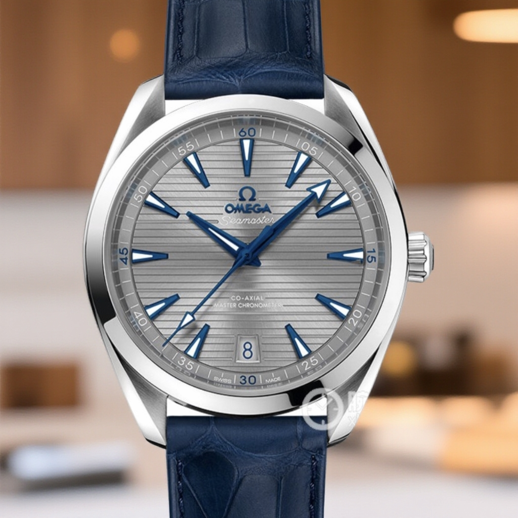 99新 Omega/欧米茄 海马系列公价43500表径41全套经典水泥灰蓝针