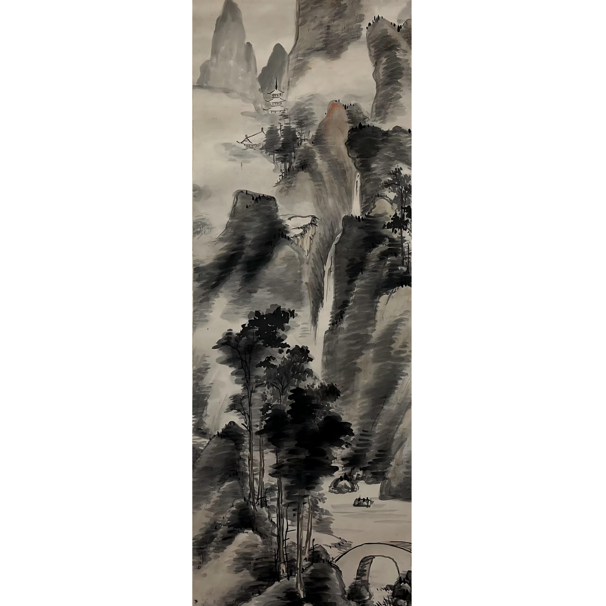 【辽拍】V240204-1-99《山水》（4.2平尺) 纸本立轴  DD30