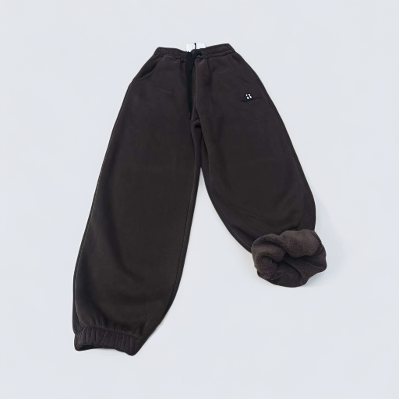 【2495-咖色】青少年秋冬加绒款运动卫裤