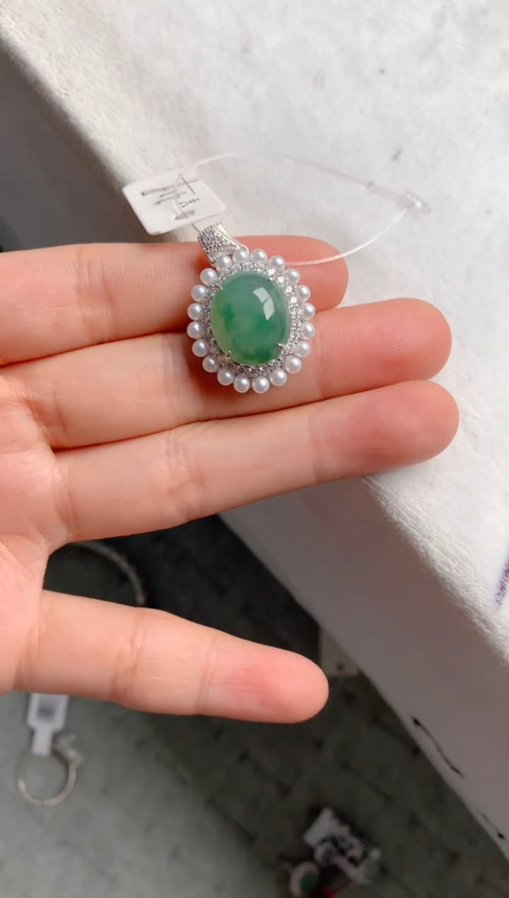 【闪购商品】翡翠银S925镶嵌吊坠(不含链)1号