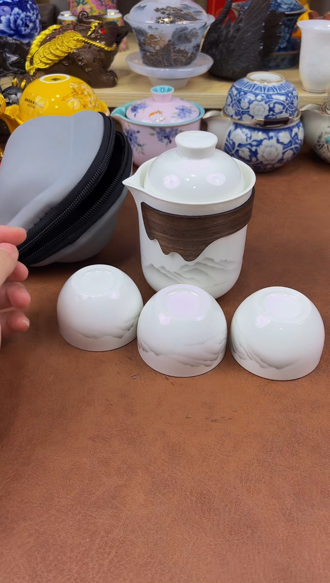 陶瓷茶具摆件旅行套组