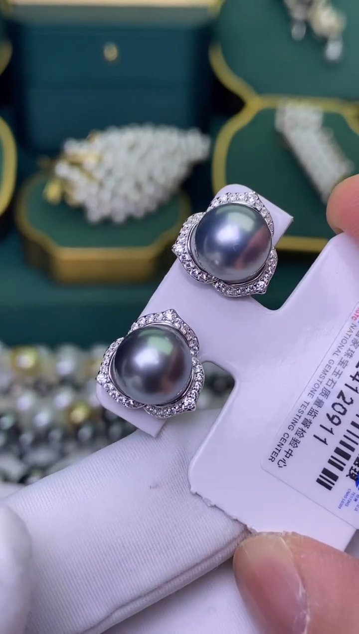 【闪购商品】海水珍珠耳饰银S925镶嵌9-10