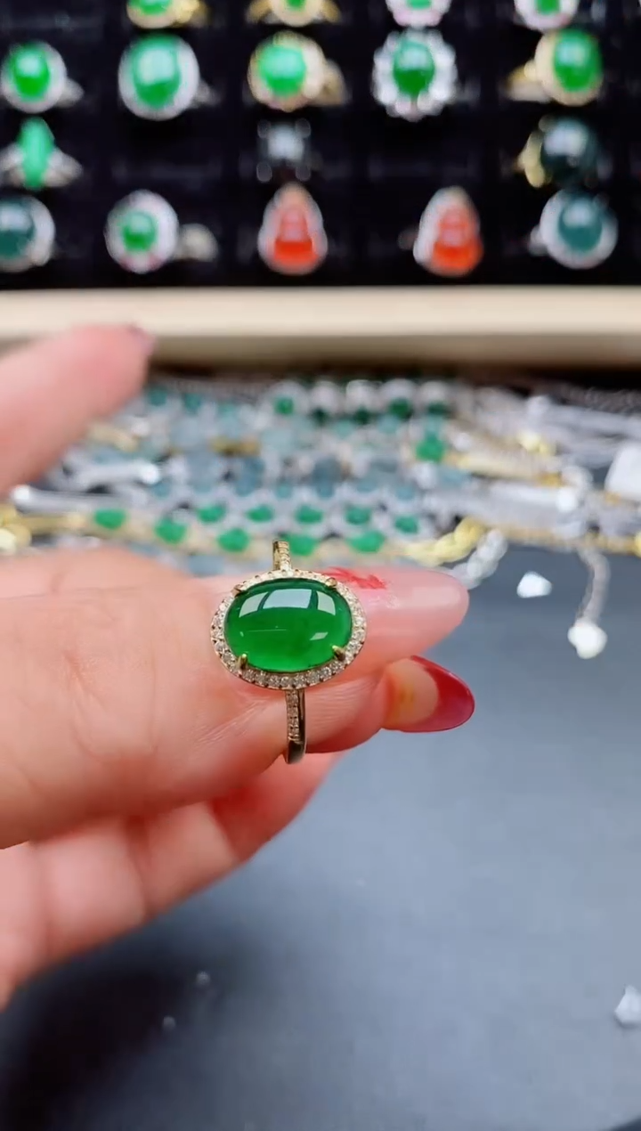 【闪购商品】翡翠戒指银S925镶嵌21321