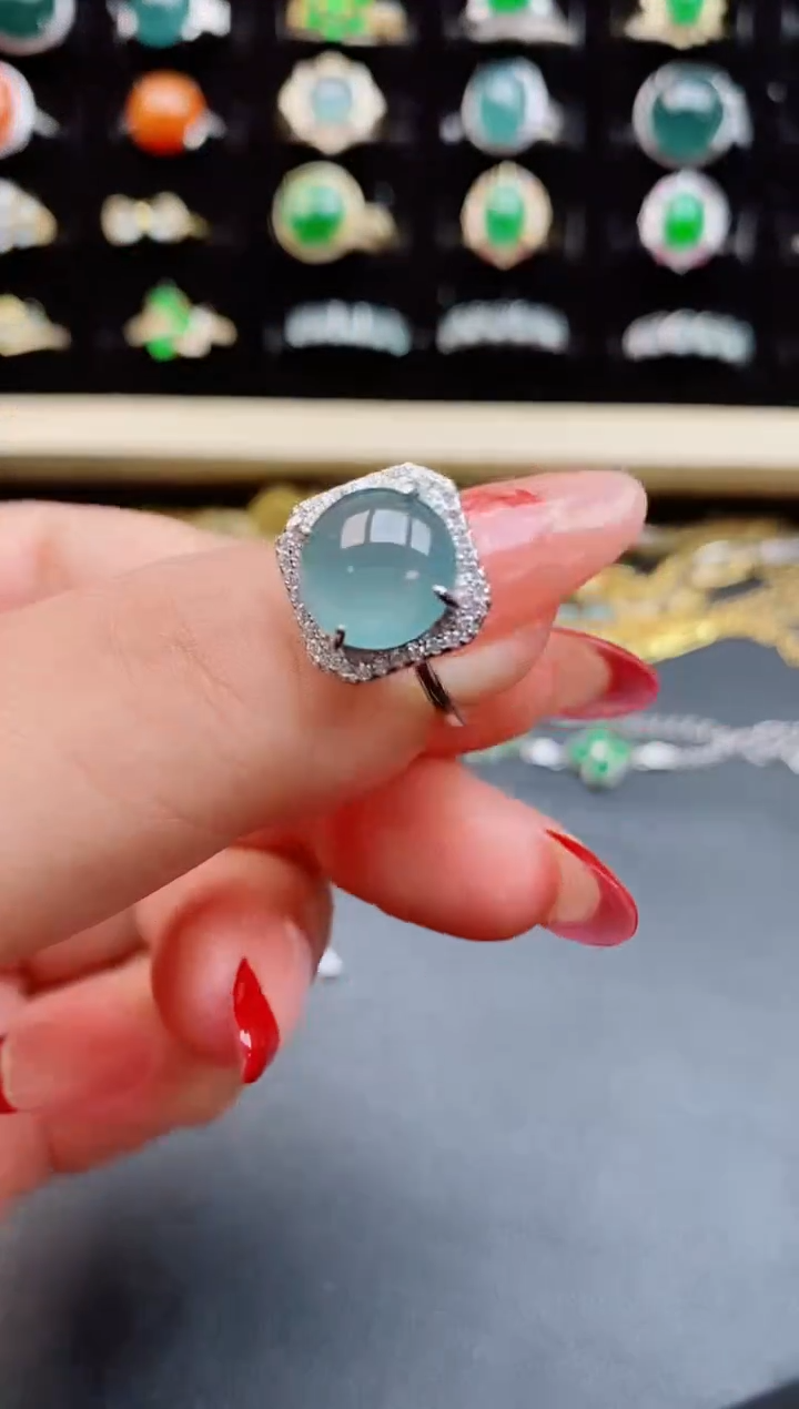 【闪购商品】翡翠戒指银S925镶嵌50850