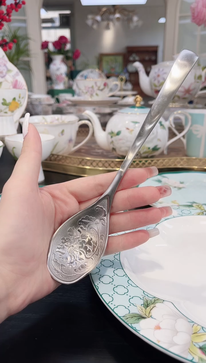 18-10不锈钢牡丹勺              