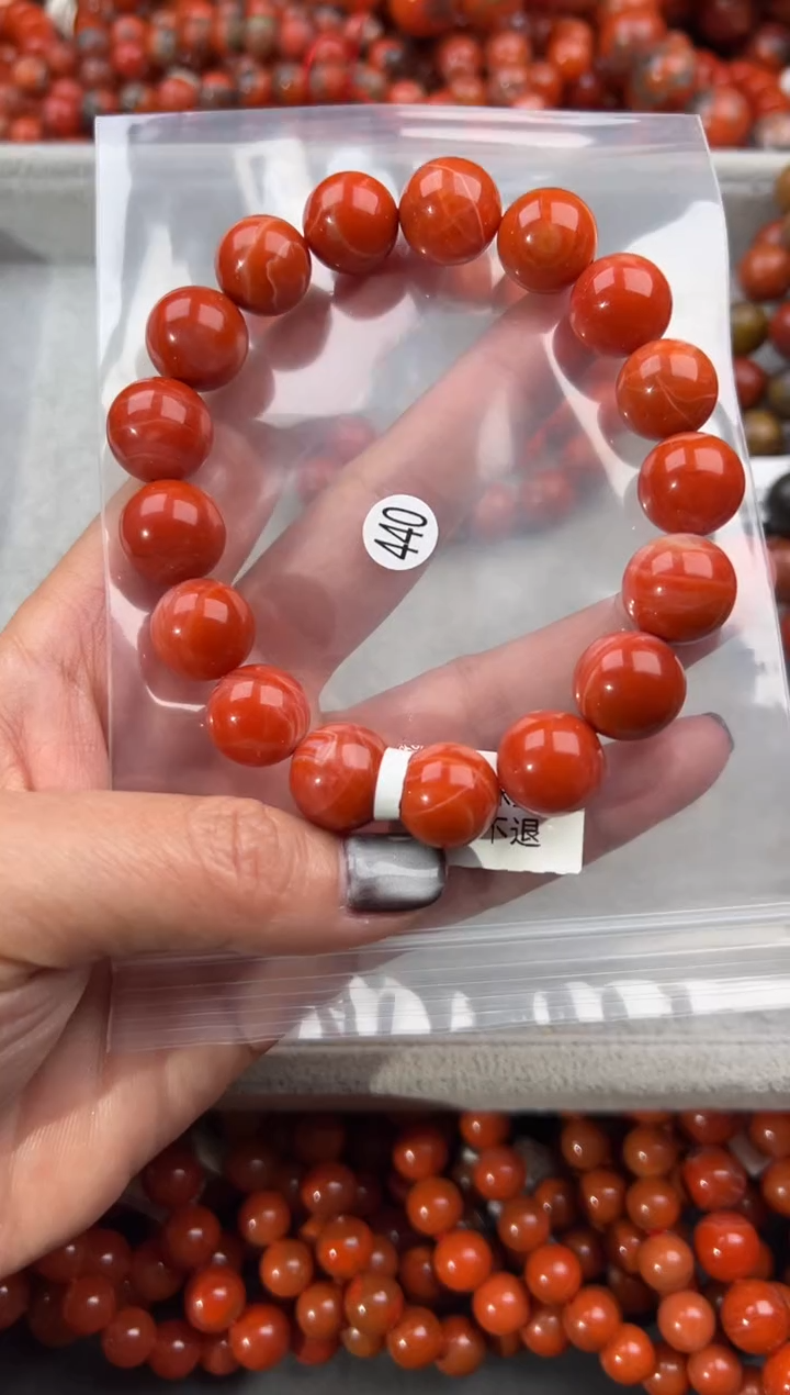 未镶嵌手串南红玛瑙13+