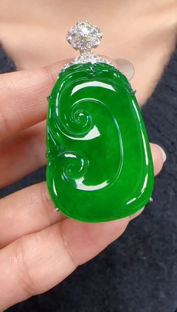 未镶嵌定制翡翠翡翠吊坠47