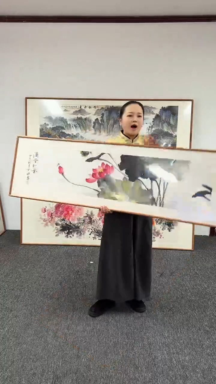 【闪购商品】国画荷花155*45孙吉祥随机发货