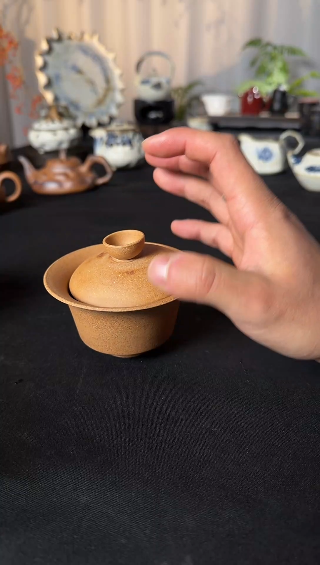 盖碗陶老岩泥马蹄盖碗