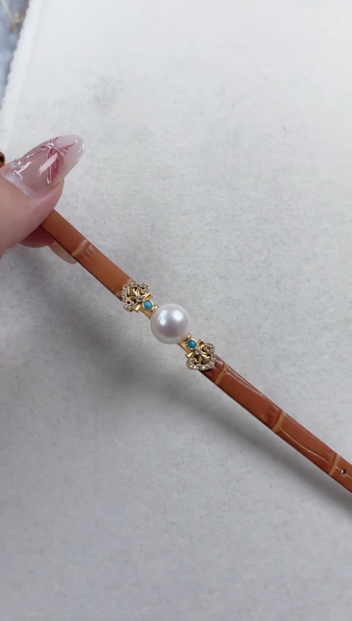 银S925镶嵌手表淡水珍珠W858