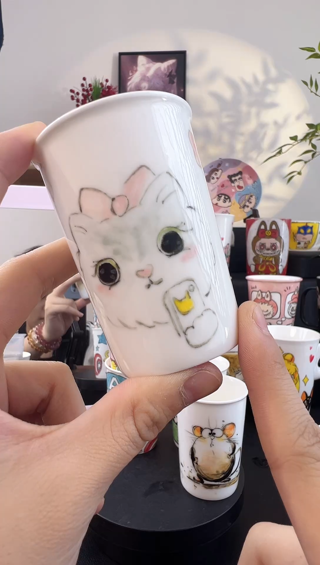 【闪购商品】摆件手工手绘陶瓷小杯杯