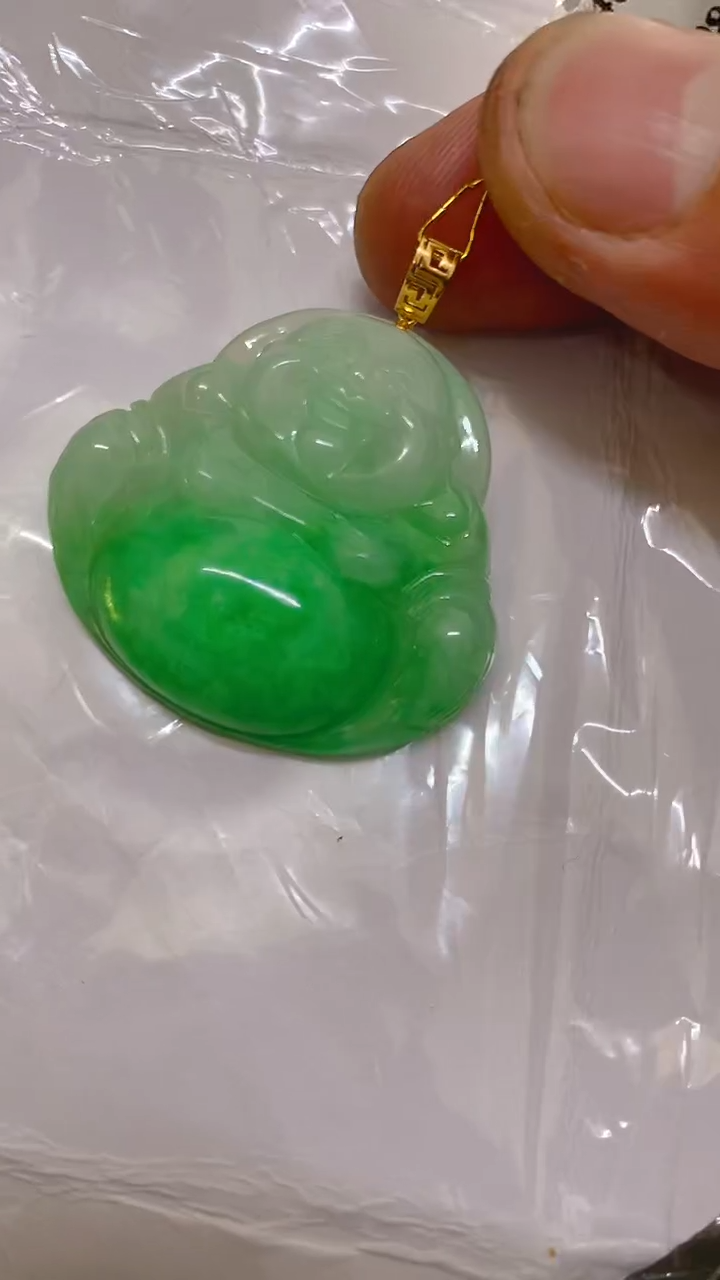 【闪购商品】翡翠吊坠(不含链)18K金镶嵌挂件