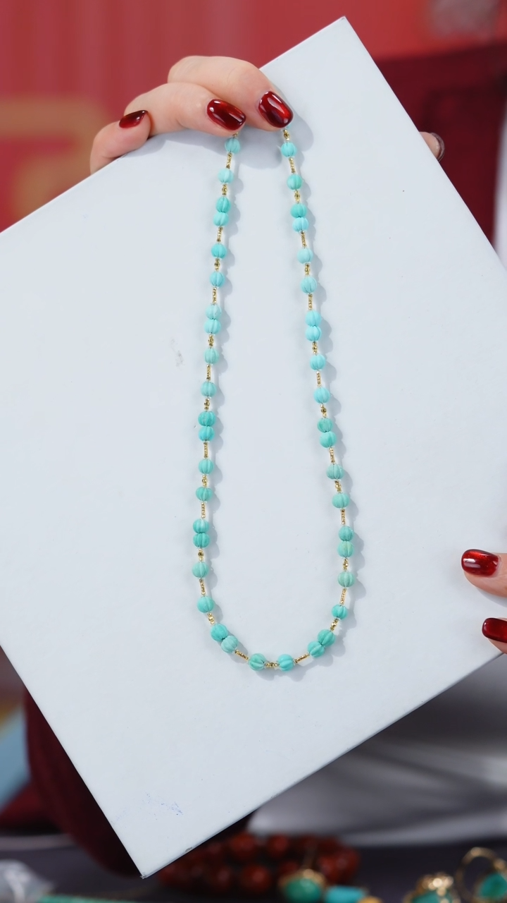 【闪购商品】绿松石项链18K金镶嵌1