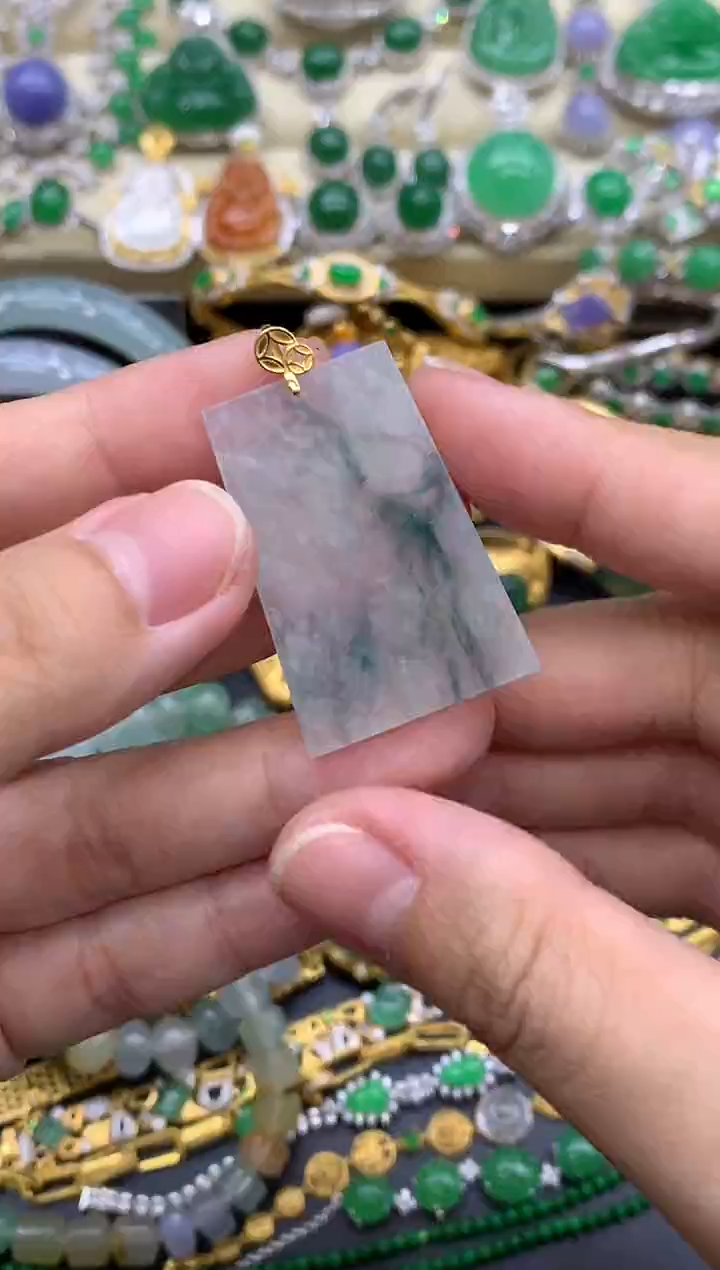 翡翠18K金镶嵌颈饰151-中国好珍宝