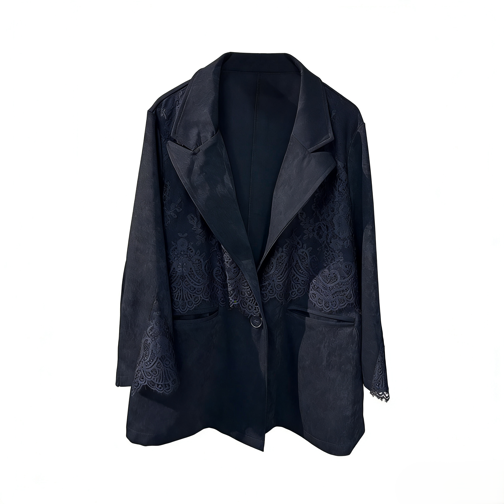 （138）宽松型长袖包袖中长款女西装时尚百搭秋春秋款