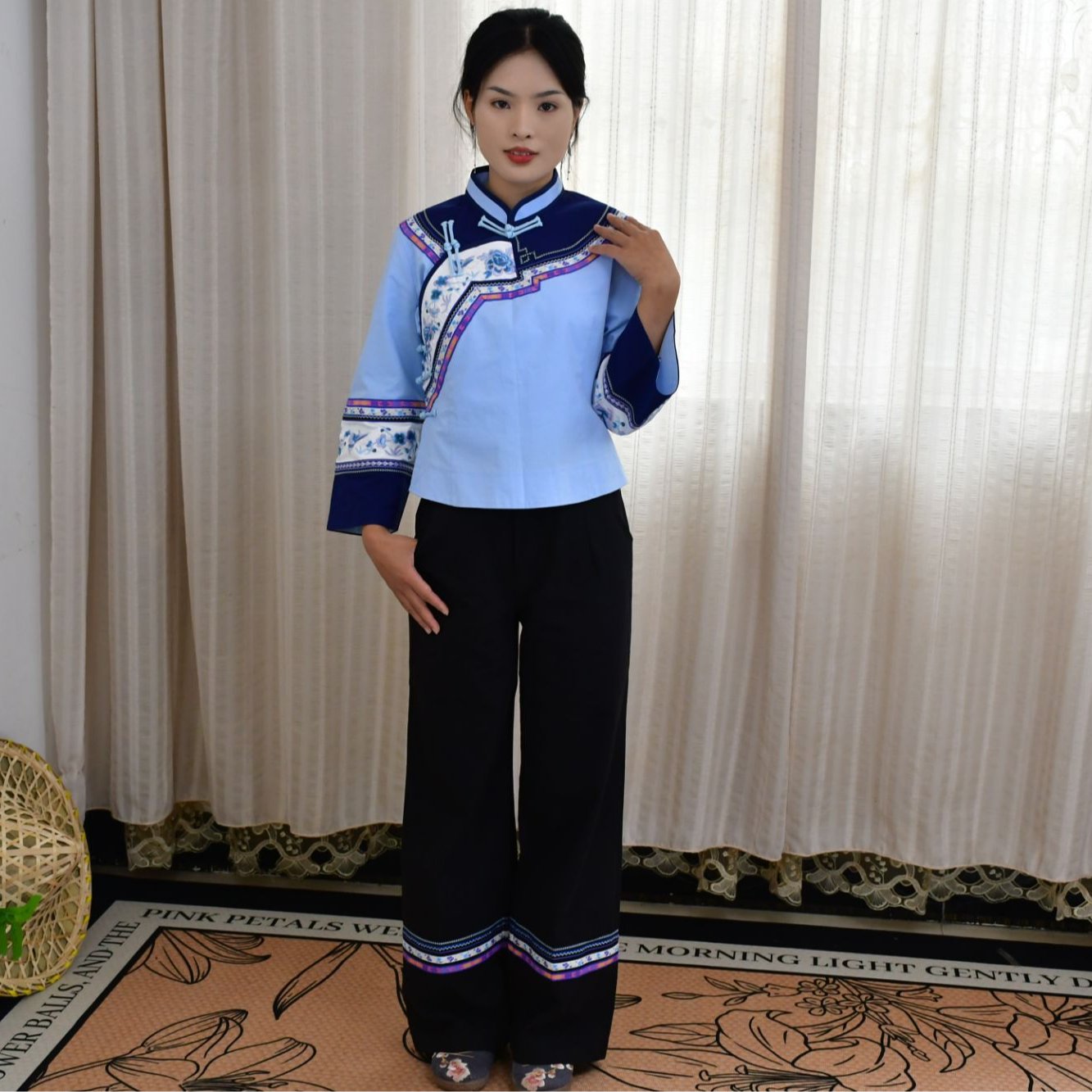 布依族壮族土布刺绣裤子套装生活休闲装