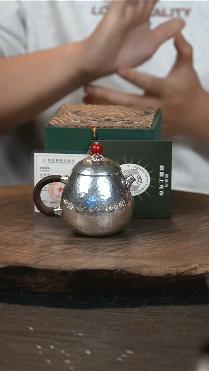 手工新款龙蛋锤纹小壶