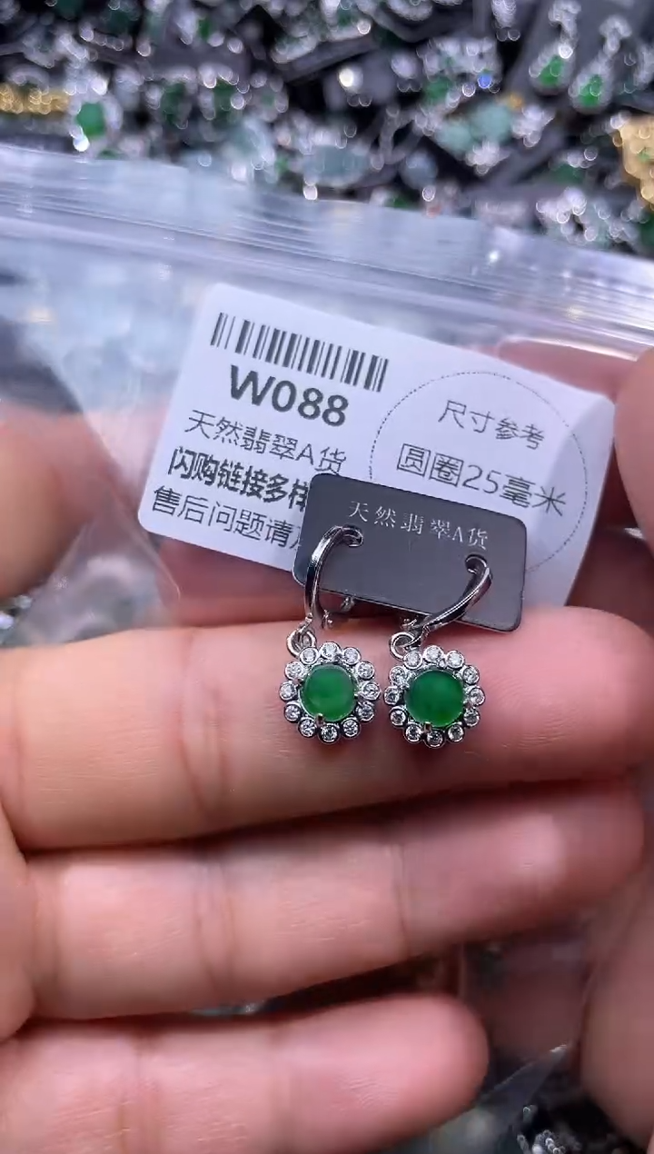 【闪购商品】翡翠颈饰未镶嵌W088耳扣