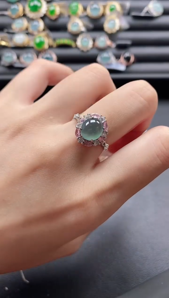 【闪购商品】翡翠戒指银S925镶嵌11111