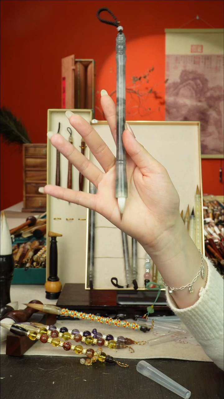 262号闪孤品高货毛笔链接 清水试笔 蘸墨不退