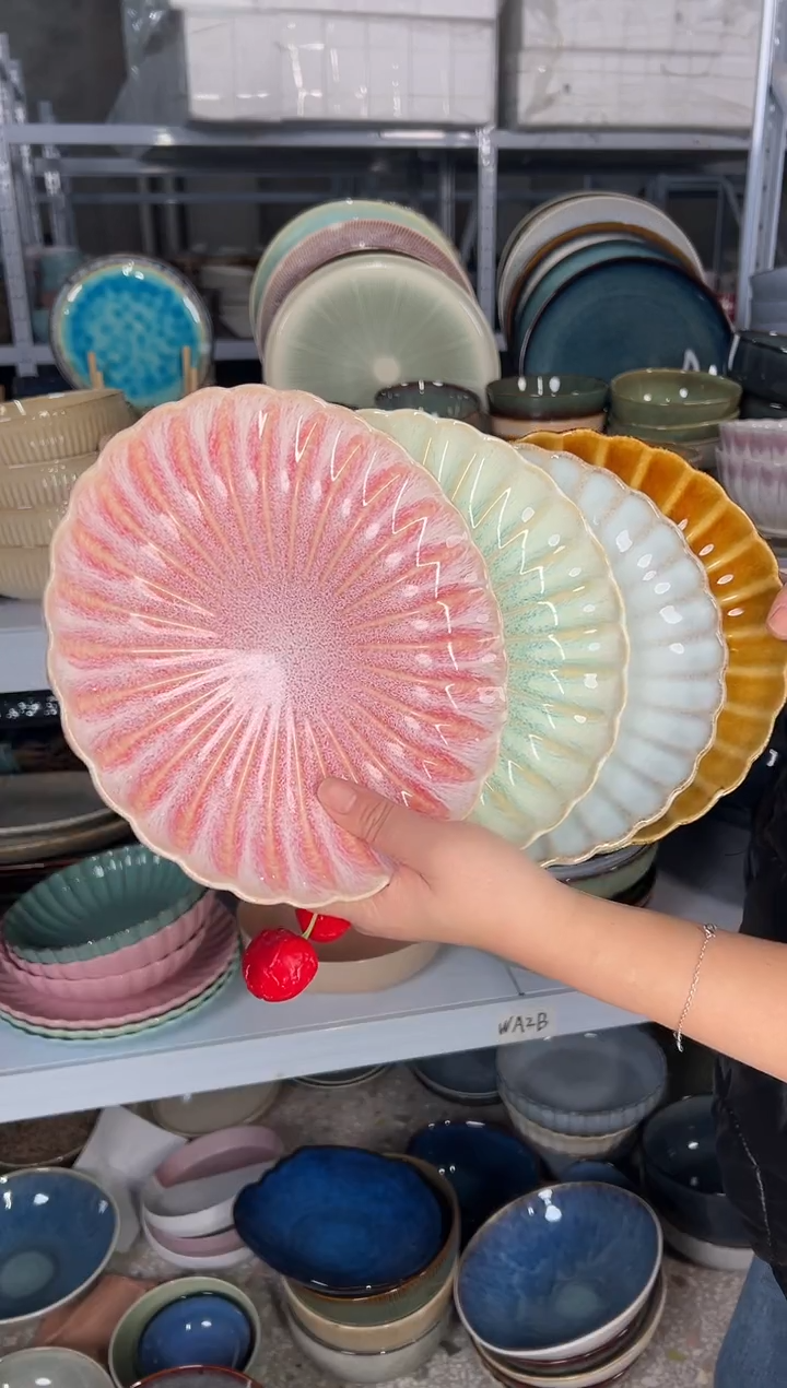 陶瓷外贸尾货瑕疵满20包邮X4小盘