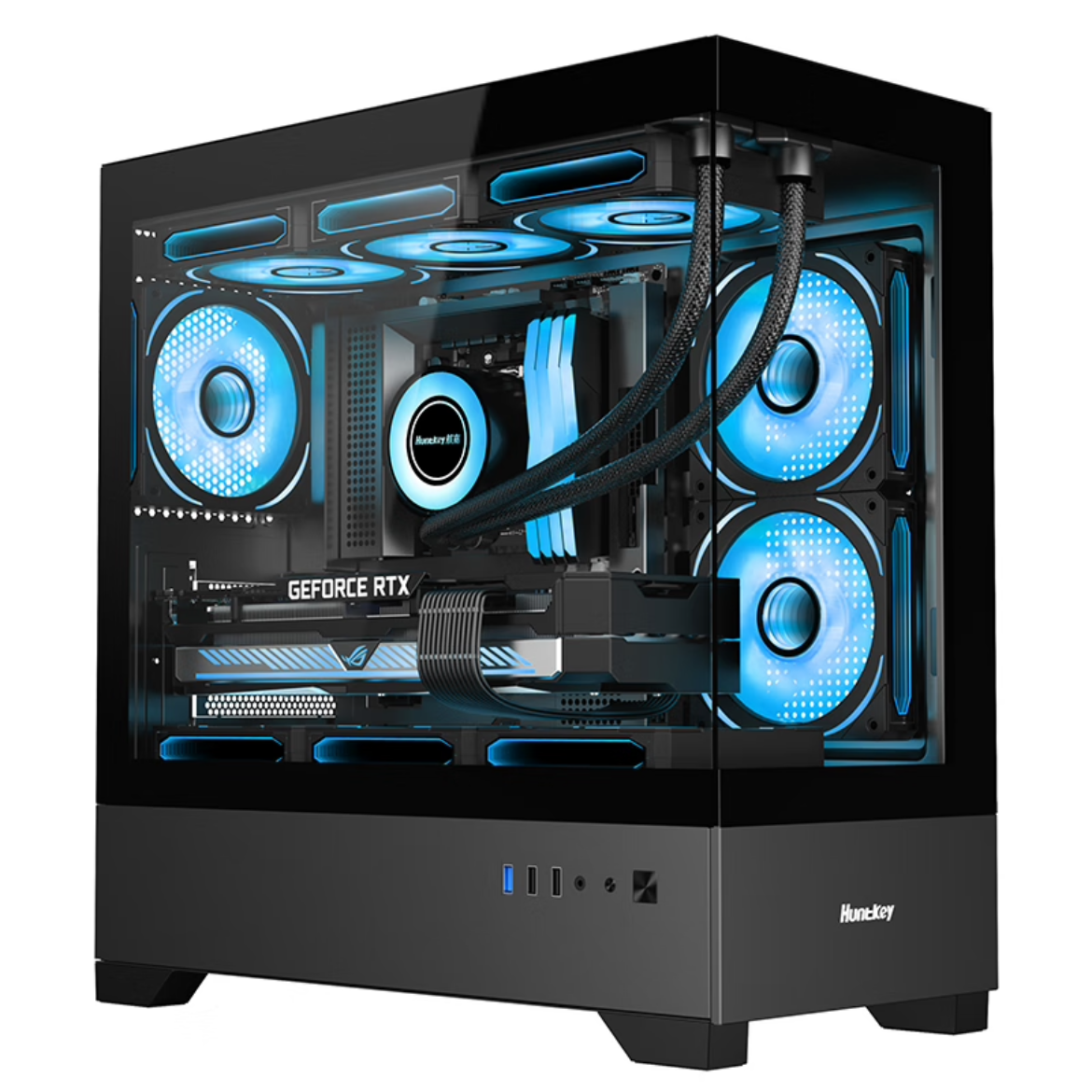ASUS/华硕I5-14600KF+5060主机分辨率畅玩游戏黑色海景房台式机