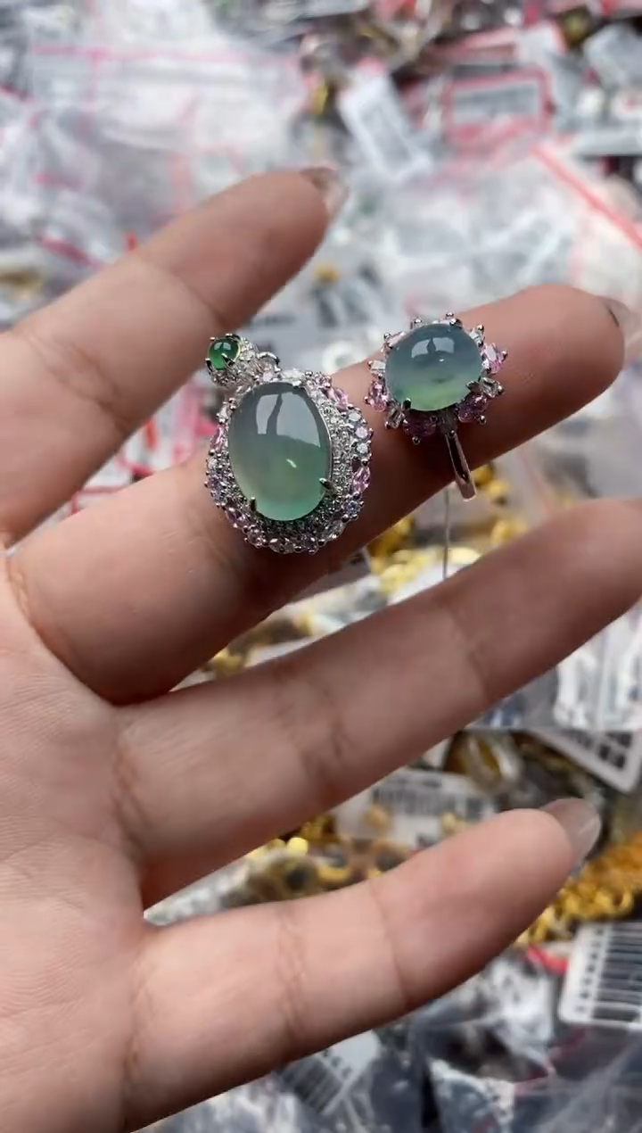 【闪购商品】翡翠戒指银S925镶嵌111111---9