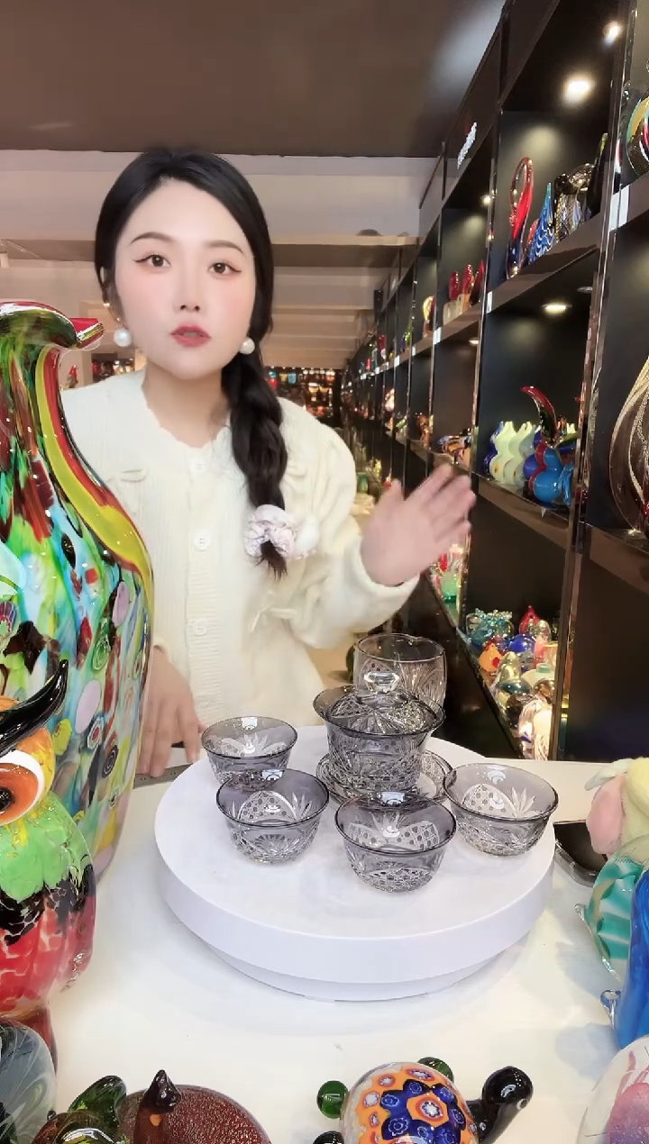 【闪购商品】茶盏琉璃摆件家居摆件 微瑕