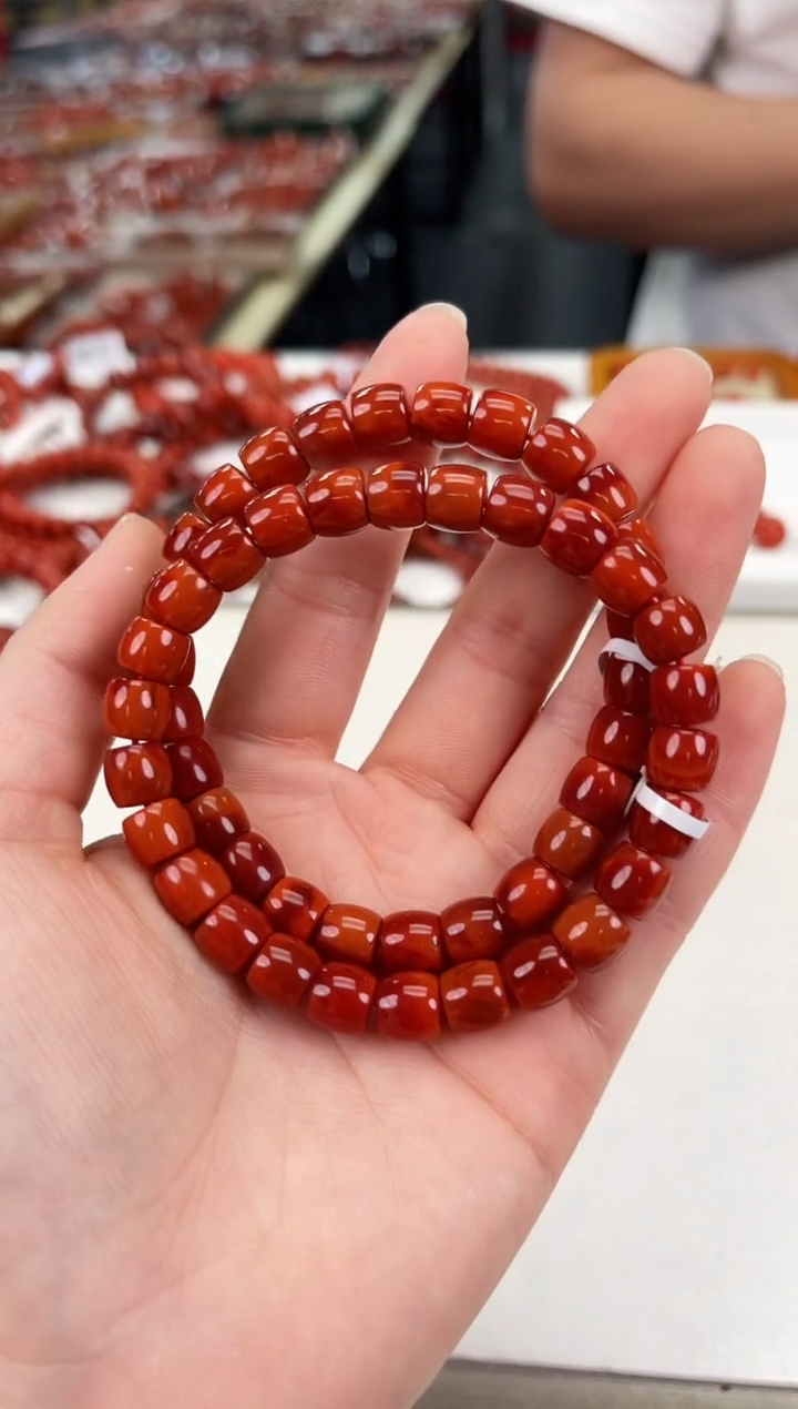 南红玛瑙瓦西直切手串8+未镶嵌（多样式发其一）