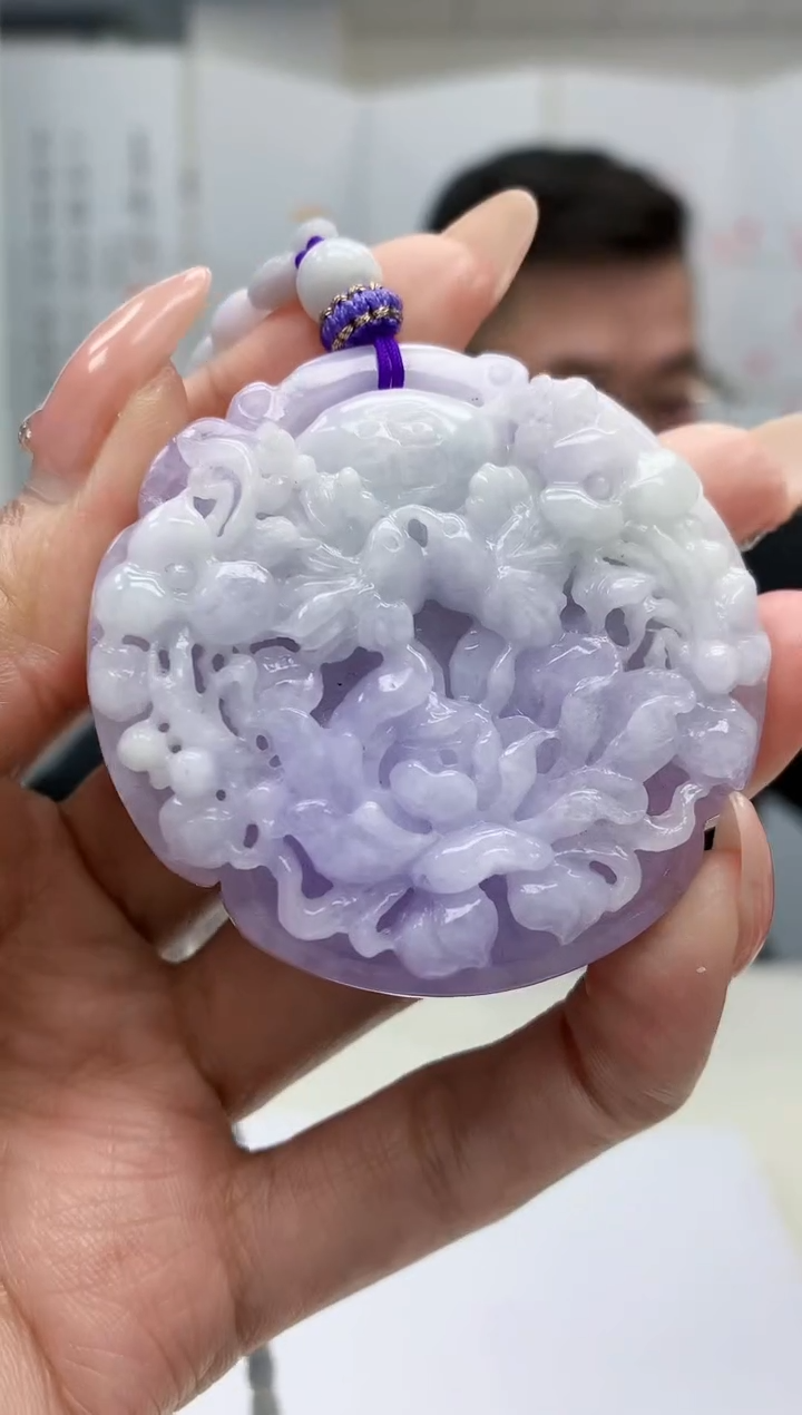 【闪购商品】定制翡翠未镶嵌5152MM-毛货挂件44