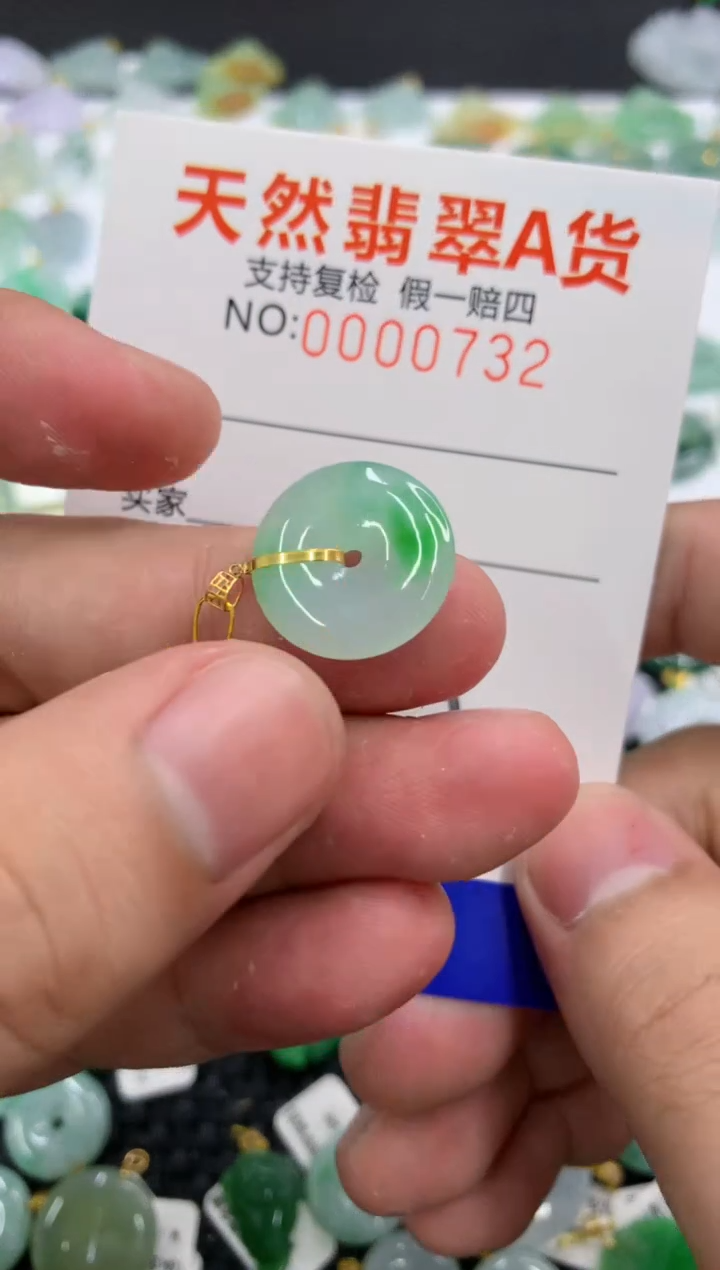 翡翠18K金镶嵌颈饰6942163555238286409
