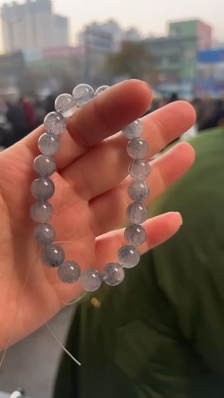 【闪购商品】发晶手链未镶嵌天然蓝兔毛手串多样性发一9mm