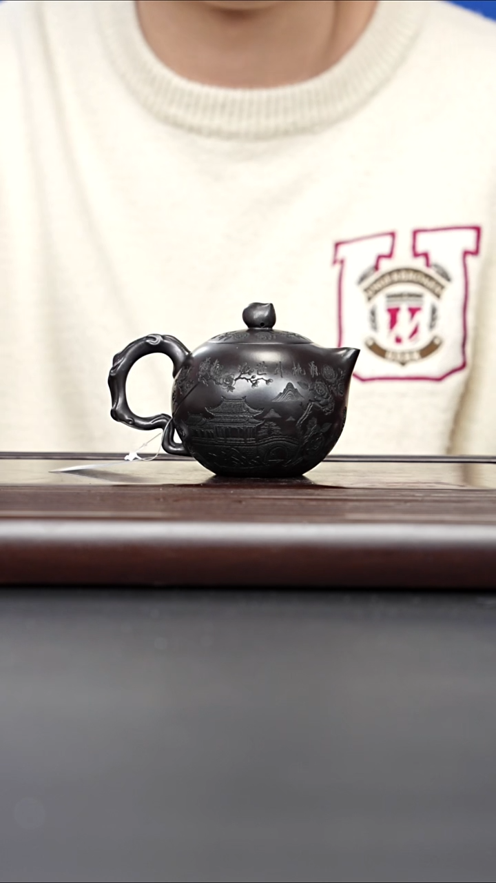 茶壶紫砂宜兴紫砂 寿桃西施石黄 赵辉