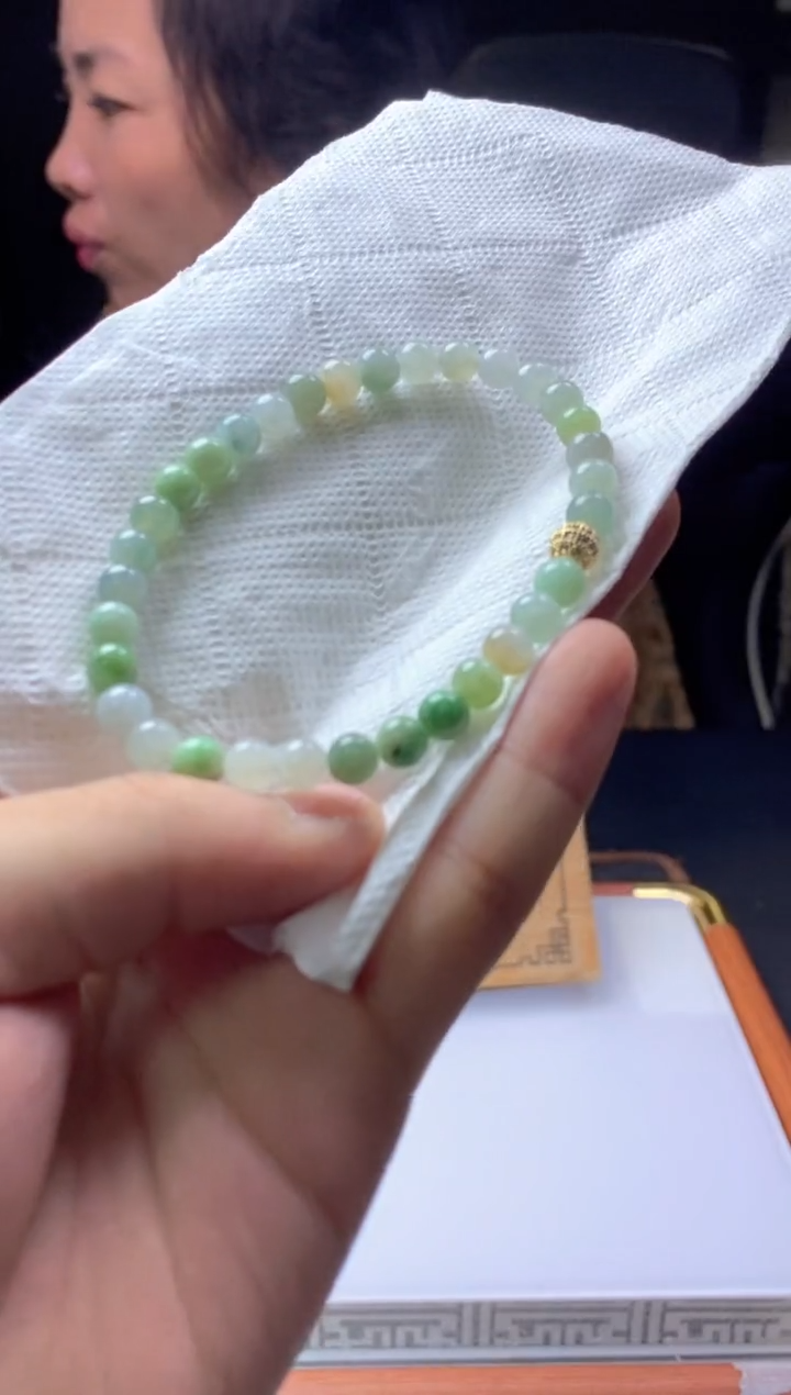 未镶嵌手链翡翠天然缅甸珠串拍一发一