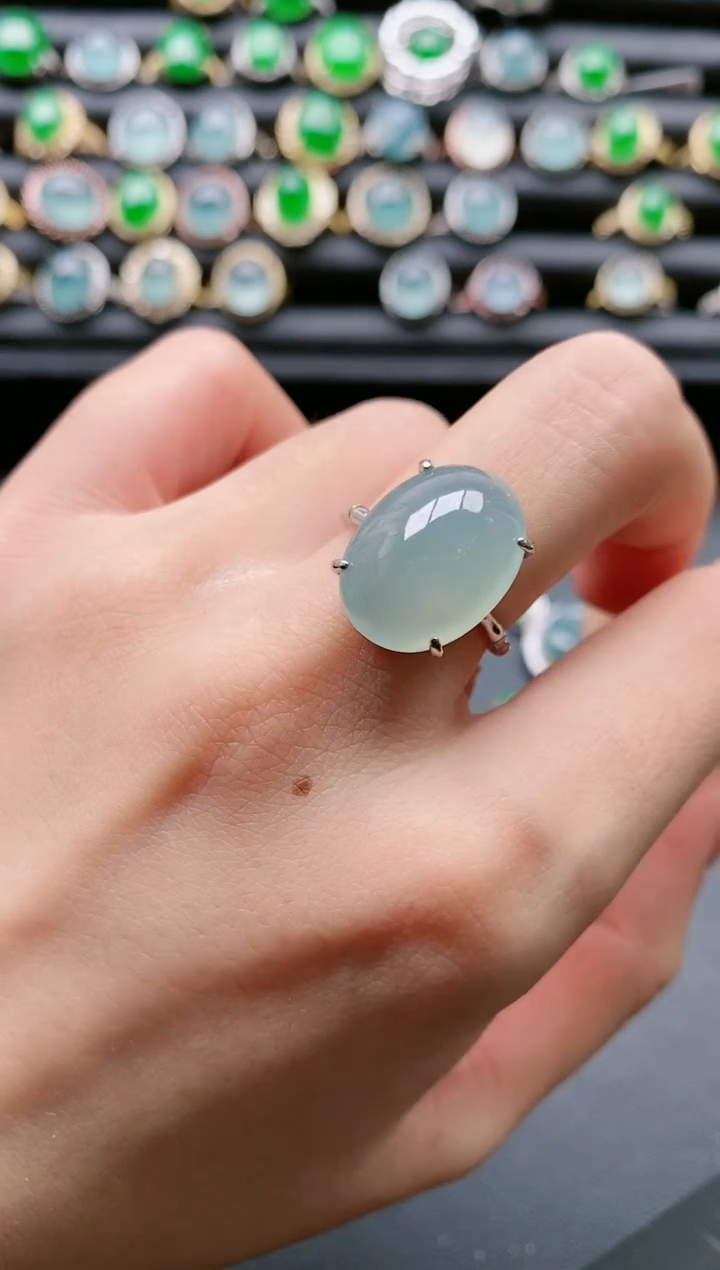 【闪购商品】翡翠戒指银S925镶嵌111111111