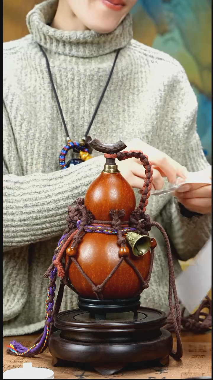 XE091网兜款大漆酒葫芦（现货现发）