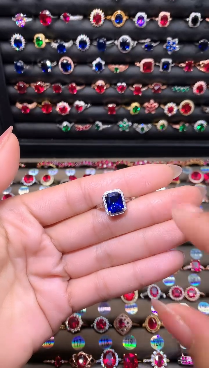 【闪购商品】蓝宝石戒指银S925镶嵌810