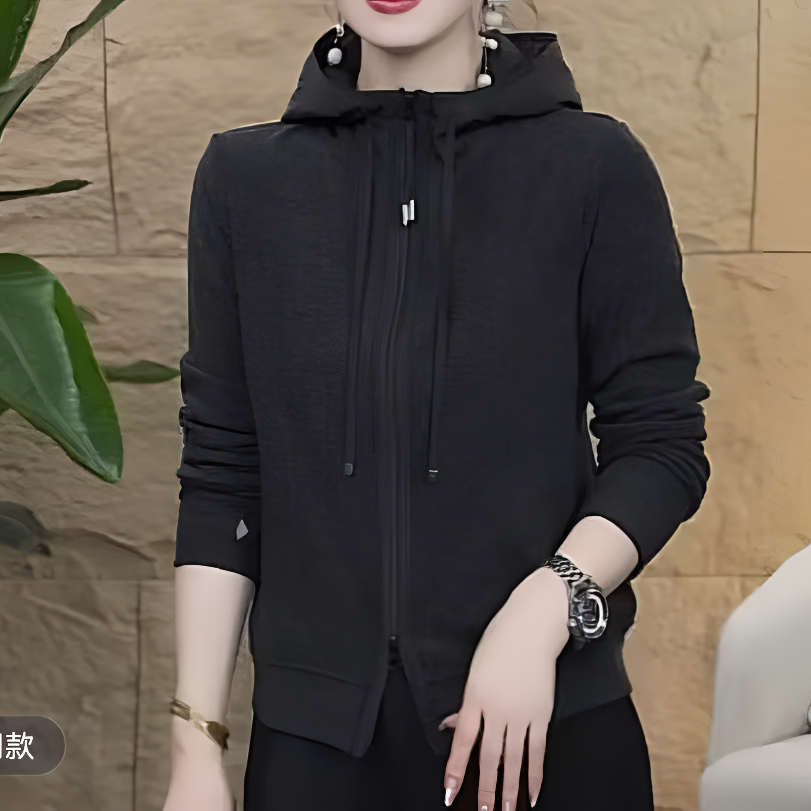 3157-冬季连帽双面德绒打底衫女士百搭卫衣