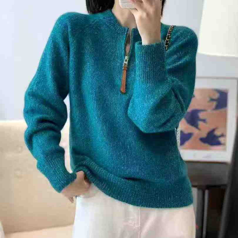 2025秋冬季新款羊戎打底休闲百搭显瘦减龄圆领长袖上衣女GD1424