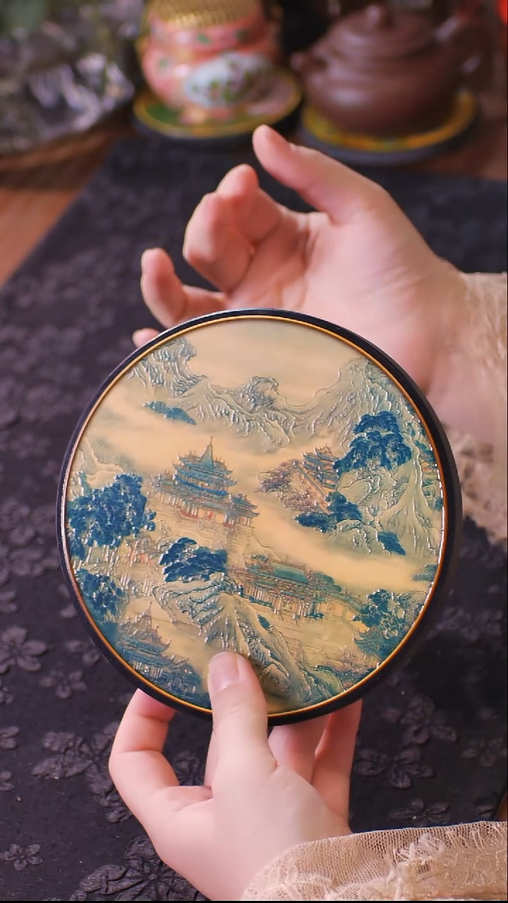 壹藏贰宝蓬莱仙境图案大垫子一片