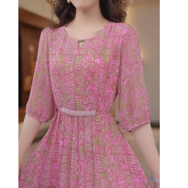 （刘七七）度假风夏装收腰显瘦百搭温柔风碎花连衣裙W52A37237